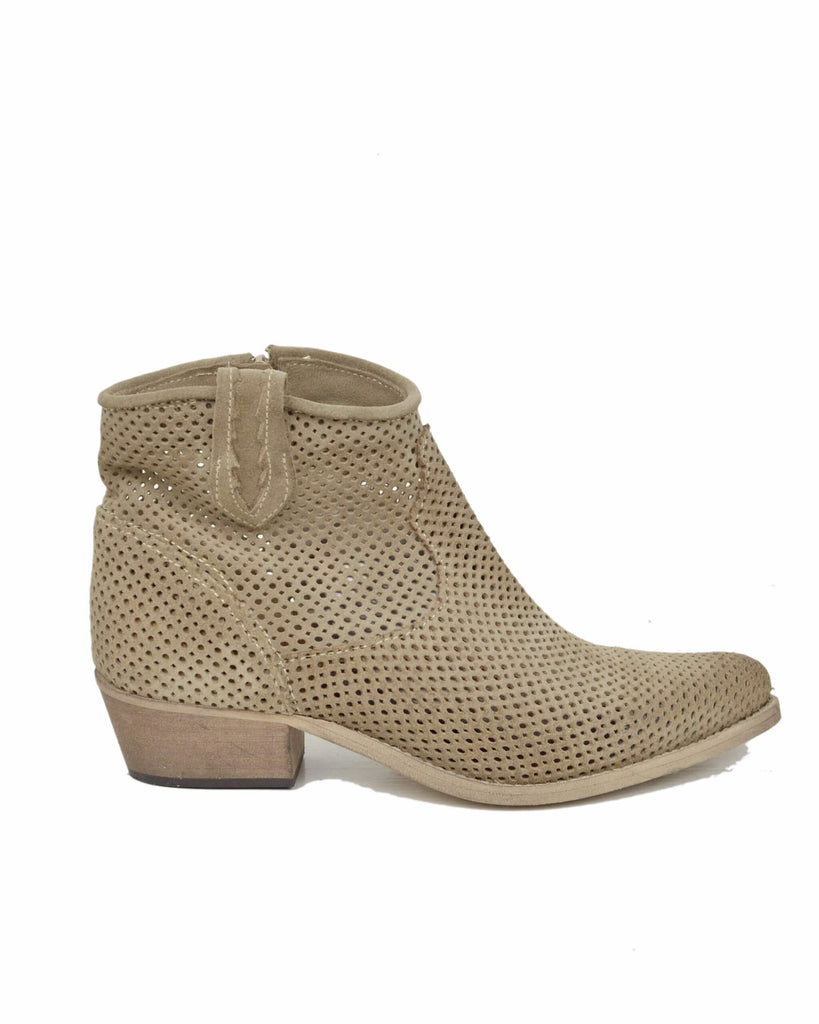 Perforated Suede Ankle Boots – Summer Western Style - 2