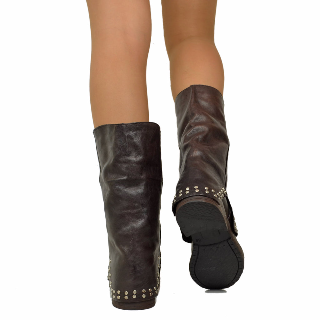 Black Studded Leather Biker with Revere Boots - 3