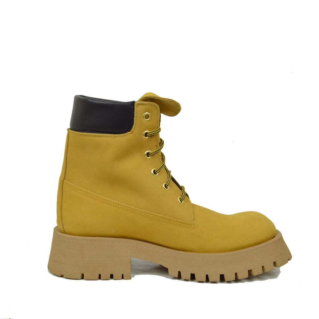 Amphibian Yellow Divine Follie Nubuck Square Toe West Coast Platform - 2