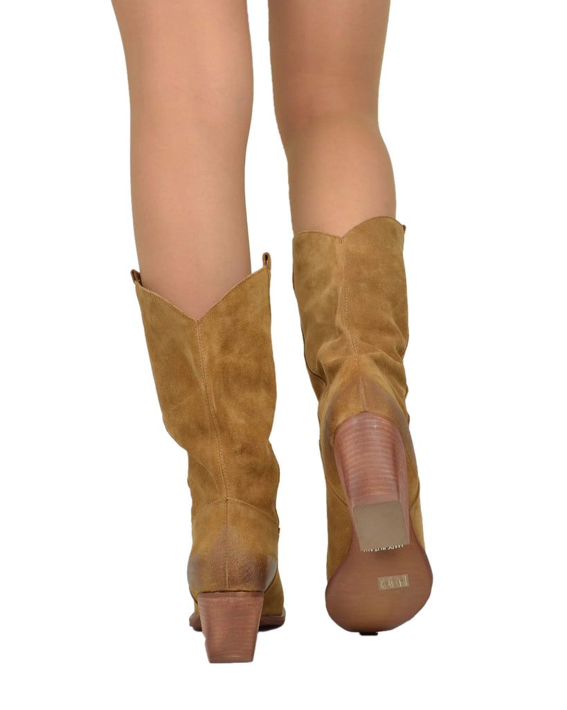 Mid-Calf Suede Cowboy Boots – High Heel, Made in Italy - 5