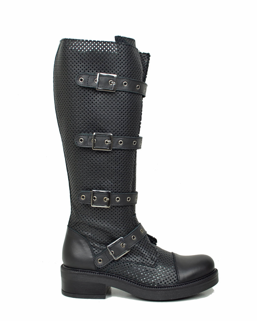 Perforated Summer Biker Boots – XL Shaft, Adjustable Fit - 7